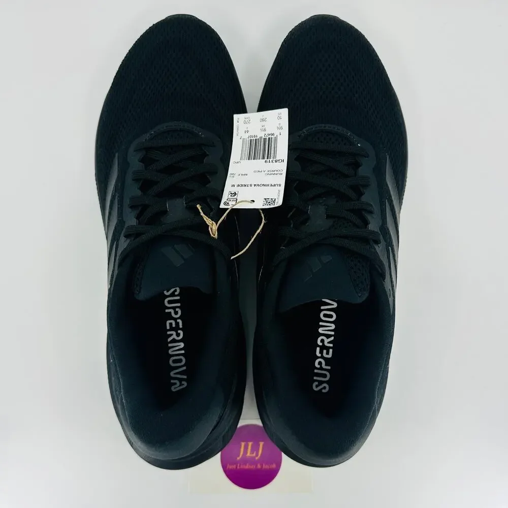 Adidas Men's Supernova Stride Running Shoes Triple Core Black IG8319 Size 10